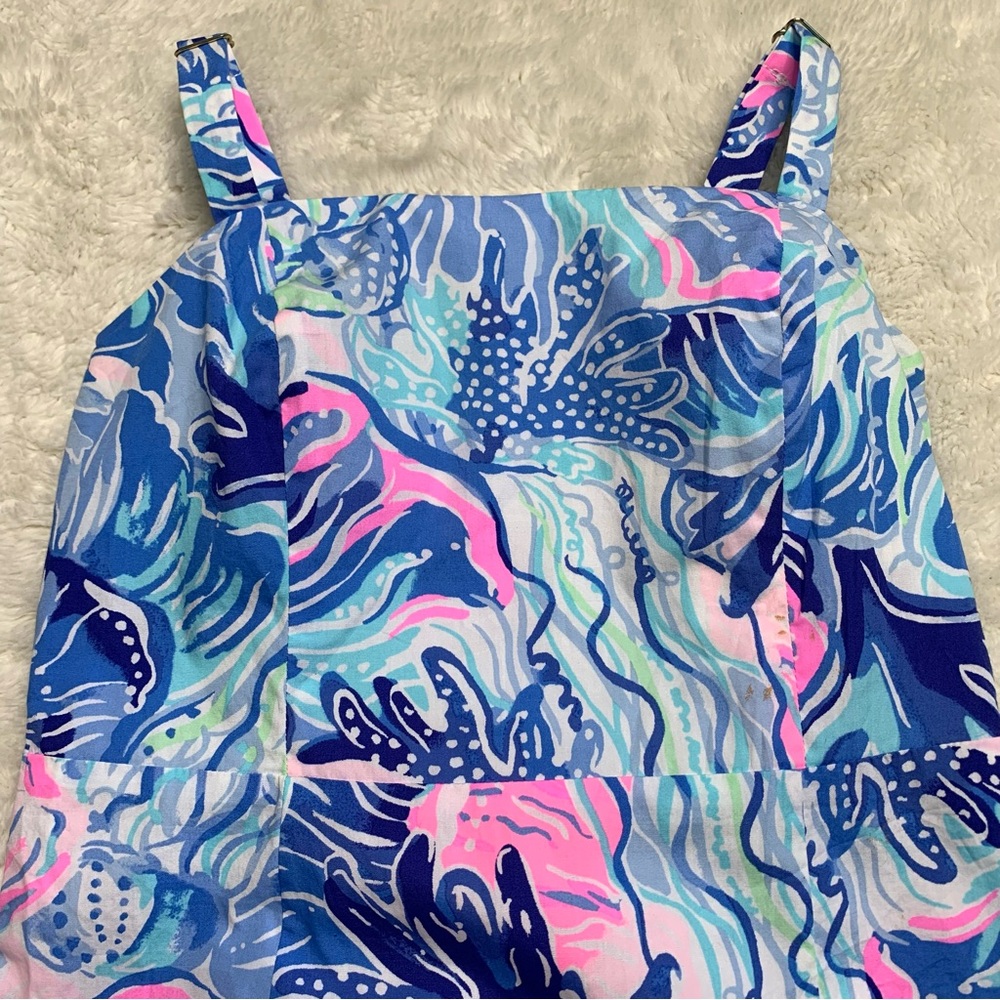 Lilly Pulitzer #004237 Kid's Girls Blue Pink Vivica Sleeveless Dress Size 12 Y - Picture 2 of 9